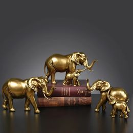 Decorative Objects Figurines Home Decor Golden Elephant Sculptures Modern Style Living Room Cabinet Ornaments Tabletop 231120