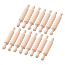 Baking Moulds 15 Pieces Wooden Mini Rolling Pin 6 Inches Long Kitchen Small Wood Dough Roller For Children Fondant