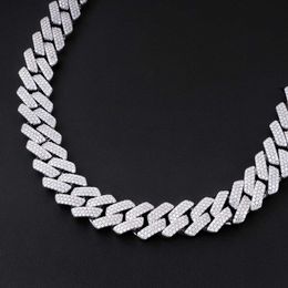 Manufacture Price Diamond Cuban Link Hip Hop White Gold Plated Sterling Sier Moissanite Cuban Chain