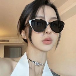 Sunglasses For Women Cat Eye White Black Leopard Uv400 Retro Sun Glasses 2023 Accessories Ladies Grunge Y2k