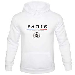 Men's Hoodies Sweatshirts "PARIS" Men's Graphic Hoodie Comfort Stretch Drawstring Fashion Hoodie Pullover Casual Loose Sport Hoodie Men's ClothingL23116