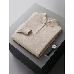 Men's Sweaters Cashmere Sweater Half Turtleneck Autumn And Winter Business Casual All-Match Pullover Pure