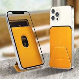 Premium-Magnet-Leder-Geldbörsen-Hülle für Magsefe IPhone 13 12 14 Pro Max S23 Ultra Mag Safe Pouch Card Holder Cover Bag With Kickstand