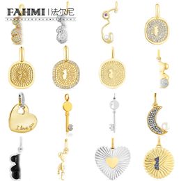 FAHMI High quality full diamond bear heart-shaped tag moon gold silver rose gold pendant Special gifts for Mother Wife Kids Lover Friends