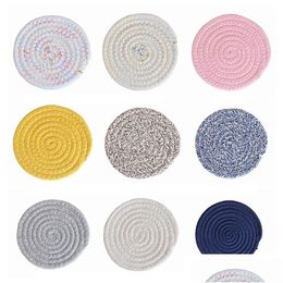 Mats Pads Cotton Thread Insation Placemat Woven Antiscalding Mat Nordic Minimalist Pot Pad Rope Table Lx4820 Drop Delivery Home Ga Dhypo