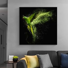 Animal Painting Canvas Art Prints Colourful Parrots Posters Prints Wall Art Pictures Living Room Modern Home Decorative Painting