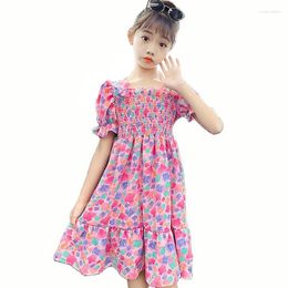 Girl Dresses Dress Floral Pattern Girls Summer For Kids Teenage Costume 6 8 10 12 14