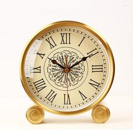 Table Clocks Nordic Brass Luxury Clock Living Room Bedroom Decoration Quartz Movement Mechanism European Watch