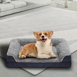 kennels pens Orthopaedic Dog Bed Bolster Couch Dog Bed for Large Dogs Removable Washable Cover Pet Bed Foam Nonskid Dog Mat Cat Bed Kennel 231120