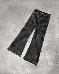 Men's Jeans 2023 Street Retro Edge High Waist Skinny Y2K Fashion Casual Loose Versatile Distressed Wide Leg Women's