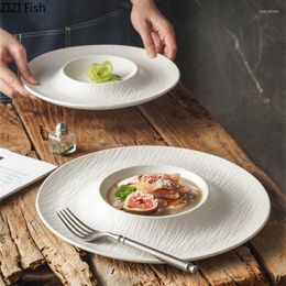 Plates Nordic Ceramic Straw Hat Plate El Restaurant Dessert Salad Steak Decoration Home Kitchen Creative Tableware