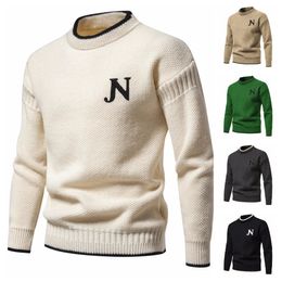 Men s Sweaters Autumn and Winter Warm Quality Sweater Knitted Bottom Letter Twisted Flower Pullover Versatile Man Clothes 231120