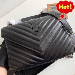 Luxury handbags designer College bag women high quality classic medium in quilted soft leather crossbody messenger tote purse lambskin chain