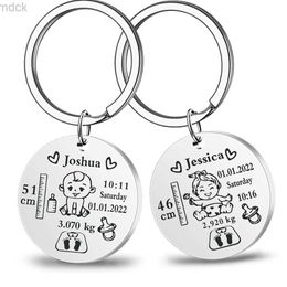 Key Rings Huualeoqin baby boys girl keychain name birth weight height for newborn celebrate new mother father gift keychain