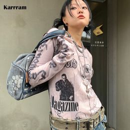 Women's T-Shirt Karrram Y2k Aesthetics T-shirt Grunge Fairycore Harajuku Tshirt Japanese Cartoon Print Tee Shirts Korean Fashion Tops E-girl 00s 230421