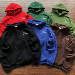 Men's Hoodies Sweatshirts Embroidery Rhude Fleece Hoodie Men Women Top Quality Patchwork Pullovers Haikyuu Sweatshirt Anime Clothes