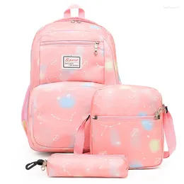 School Bags 3 Pcs/set Floral Printing Backpack For Girls Rucksack Girl Teenage Bagpacks Women Bag