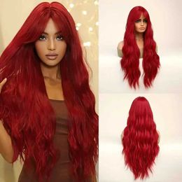 Hair Wigs Onenonly Red Wig Long with Bangs Natural Cosplay Party for Women Very Cheap Wave 231121