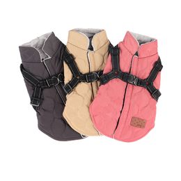 Dog Apparel Autumn And Winter Thickened Cotton Clothes Small Dog And Vest Traction Clothes Pet Clothes