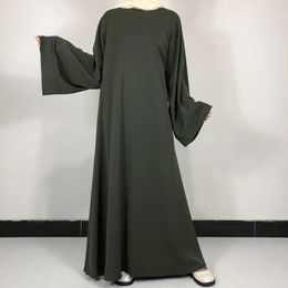 Plus size Dresses 15 Colours Basic Plain Nida Abaya With Free Belt High Quality Muslim Women Modest Simple Dress EID Ramadan Islamic Clothing 231121