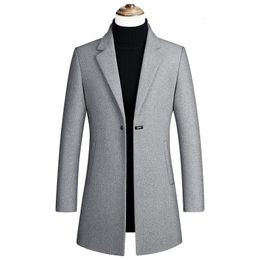Mens Wool Blends Men Long Winter Jackets Cashmere Trench Coats High Quality Male Business Casual 4XL 231120