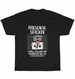 Men's T Shirts Personal Stalker Pitbull Funny Pittie Dog Pet Lover O-Neck Cotton Shirt Men Casual Short Sleeve Tees Tops Harajuku Streetwear