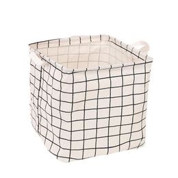 Storage Baskets Foldable Cotton Linen Desktop Sundries Toy Storage Basket Laundry Box Underwear Cosmetic Office Stationery Organiser D Dh6Bo