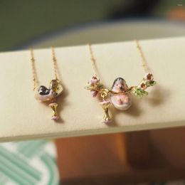 Pendant Necklaces Cute Lovely Apple Hedgehog Enamel Glaze Animal Flower Fruit Jewelry For Women