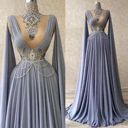 Party Beading Royal Mermaid High Prom Neck Dresses Rhinestones Custom Made Evening Dress
