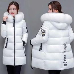 Women's Down Parkas Fashion Coats Winter Jacket Women Parka 2023 Hooded Long Female Coat Office Lady Warm Fake Fur 231120