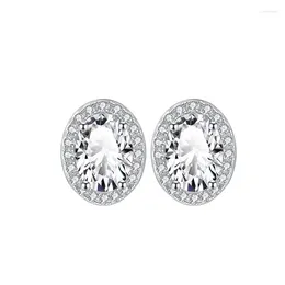 Stud Earrings Shiny 1 1CT Egg Moissanite With GRA Certificate S925 Silver Jewellery Women Wedding Anniversary Party Birthday Gift