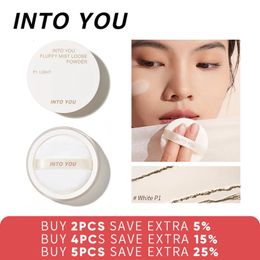 Face Powder INTO YOU Loose Powder White Color Fluffy Face Powder Waterproof Matte Setting Finish Makeup Oil-control Professional Cosmetics 231121