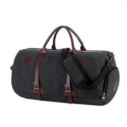 Duffel Bags MJH Canvas Duffle Bag Shoulder Travel Holdall Sport With Shoes Compartment 1469