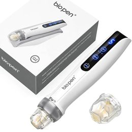 Wireless 5 Speed Level Electric facial beauty device Bio Pen Q2 combine EMS and Microneedling Triple Effects Skin Rejuvenate with LED Light for Beard / hair Regrowth