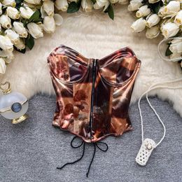 Sexy Almighty Tank Camis For Women Strapless Drawstring Corset Crop Tops With Built in Bras Woman Tanks Camisoles Dropshipping P230421