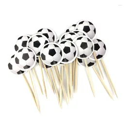 Party Supplies 24 PCS Football Theme Cupcake Toppers Picks Boys Happy Birthday Baby Shower Decoration Fruit Dessert Cake Toothpick Flags