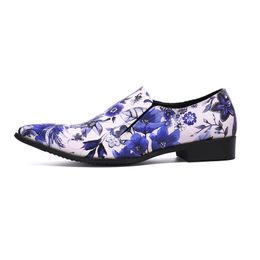 2023 social masculino mens shoes hidden high heels elegant floral wedding party dress men's shoes slip on italian oxfords