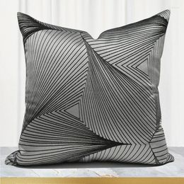 Pillow Modern Style Cover Light Luxury Dark Grey Striped Decorative Pillows Case Sample Room Sofa Chair Backrest Pillowcase
