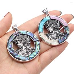 Pendant Necklaces Natural Abalone Shell Avatar Reflective Charms For Women Men DIY Necklace Making Trendy Wild Jewellery Accessories