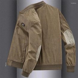 Men's Jackets Coat Men Spring And Autumn Loose Baseball Collar Retro Stand Male Long-sleeved Top Bomber Jacket