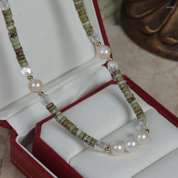 Choker Natural Pearl Stone Collar Necklace For Women Female Boho Vintage Jewellery Luxury Real White Baroque Pearls Charm Gift