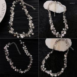 Chains Star Chain Necklace Alloy Collarbone Sparkling Elegant Neck Jewellery Material For Fashion Lady H9ED