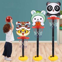 Sports Toys Children Cartoon Creative Animals Basketball Playing Set Outdoor Sport Adjustable Stand Basket Holder Hoop Goal Game Toy For Kid 230420
