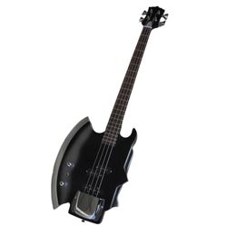 Left Handed 4 Strings Black Electric Bass Guitar with Bridge Cover Offer Logo/Color Customise