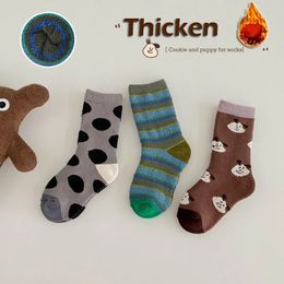 Skarpetki dla dzieci zimowe skarpetki dzieci grube bawełniane ciepłe skarpetki średniej długości dla dzieci Fancy Socks 3 pary 231121