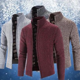 Men's Sweaters Cardigan Mens Fashion Sweater Zipper Casual Business Slim Fit Solid Colour Warm Coats