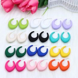 Hoop Earrings Fashion Colourful Paint Oval Earring For Women Girl Hip Hop Delicate Bohemian Summer Geometric Jewellery