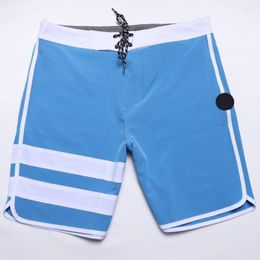 Men's Shorts With Tags Physique Competition Beach Male Blue Bermuda Waterproof Swimming Trunks Quick-Dry Stretch Surf Pants E818