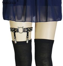 Stage Wear Testa gotica Rivetto fatto a mano in pelle Anello per gamba Anello per piedi Reggicalze Personalità Ragazza Punk Accessori Donna