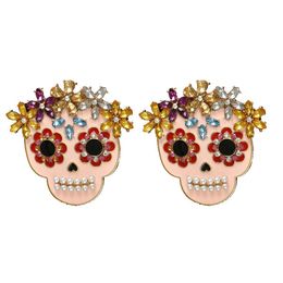 Charm New European And American Personality Skl Head Diamond Ear Pin Halloween Wild Temperament Retro Funny Crossborder Earr Dhgarden Dhiwk